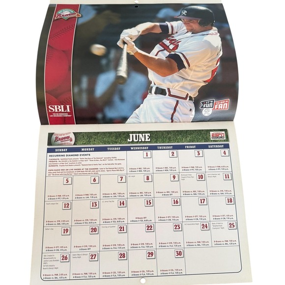 Vintage 2005 Richmond Braves Wall Calendar One Size Brown Minor League Baseball - Picture 4 of 11